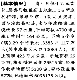 岗巴县地图详细图片